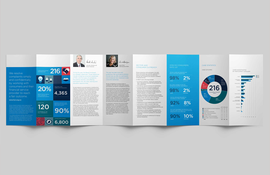 Financial Services Complaints Limited summary annual report print design.